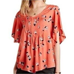 Anthropologie Maeve Maya Pintuck Blouse Top | Size 12